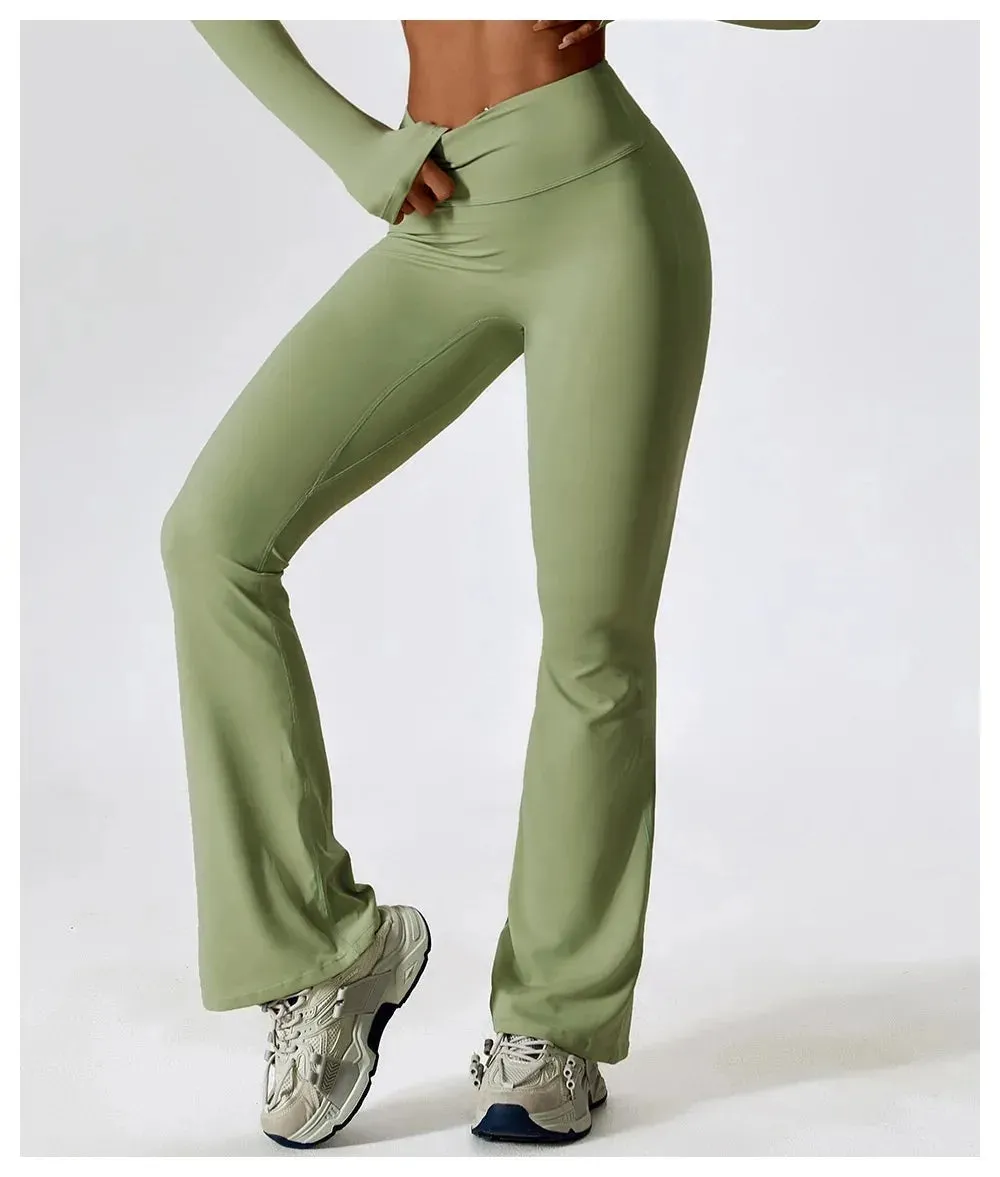 Obsidian Phoenix Women's Luxury High-Waist Yoga Flared Pants