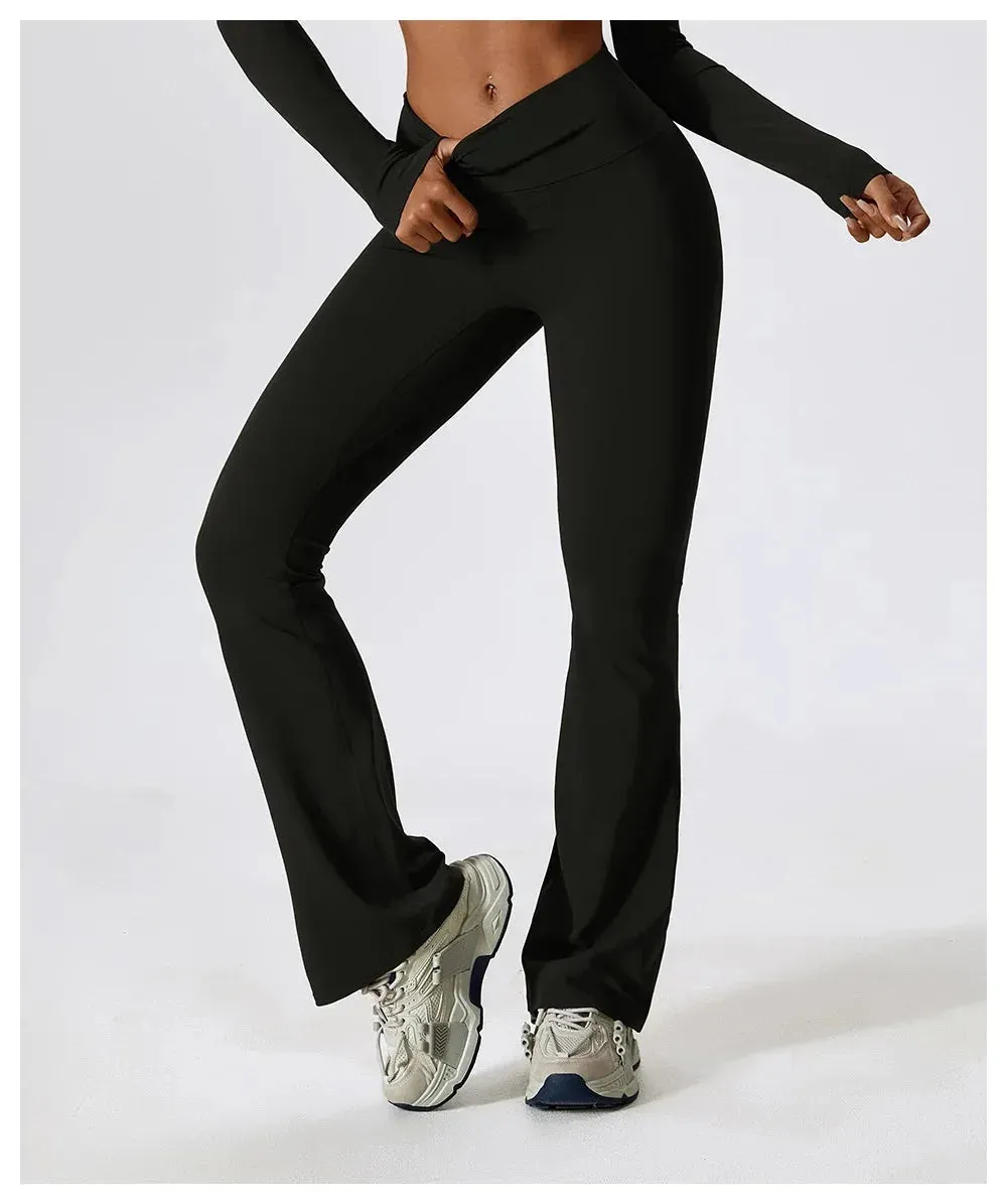 Obsidian Phoenix Women's Luxury High-Waist Yoga Flared Pants