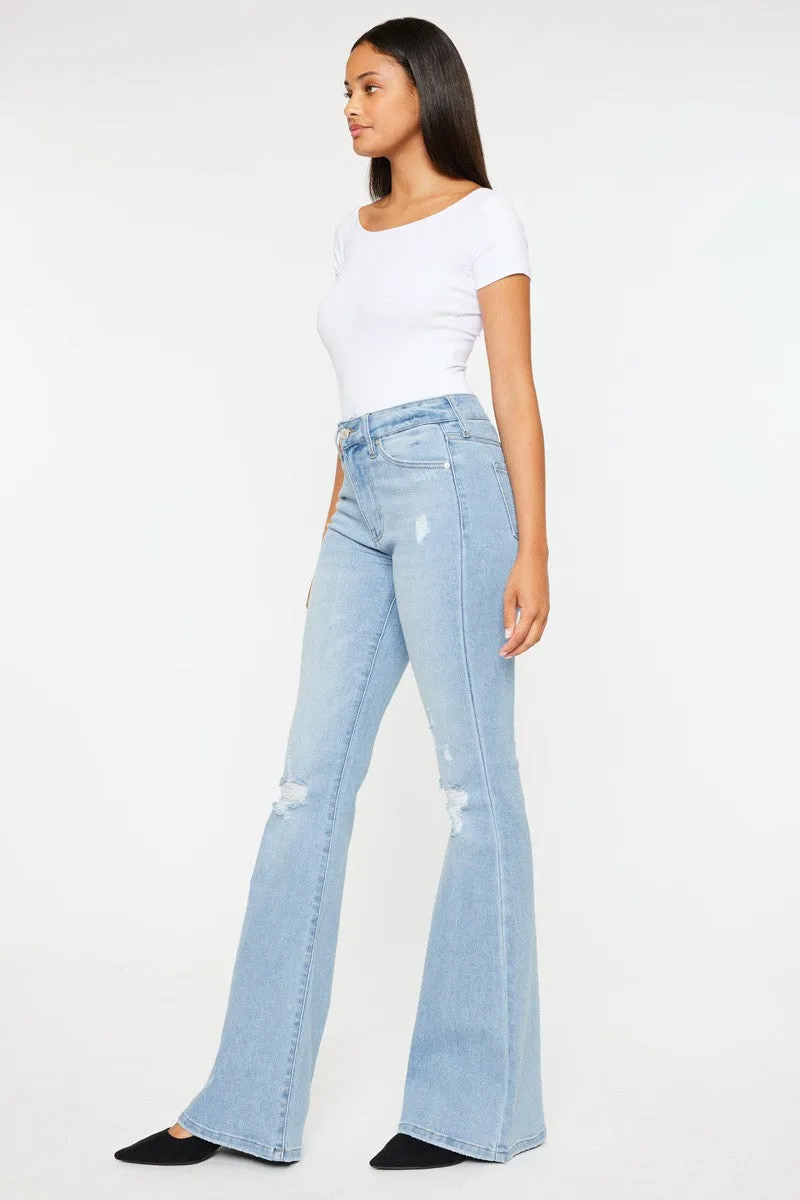 Odie High Rise Flare Jeans - Light Wash