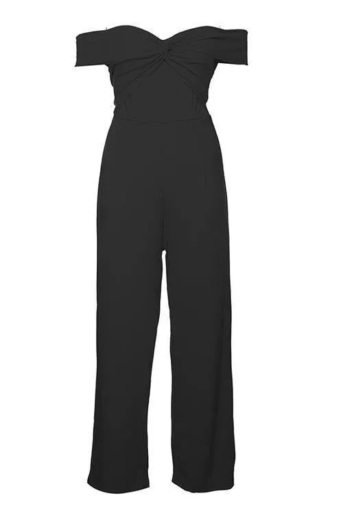 Off Shoulder Knot Jumpsuit
