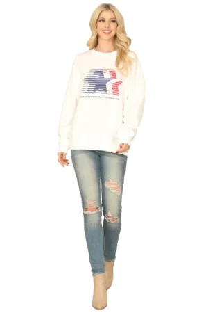 Off White Star Stripe Print Sweatshirt - Pack of 6