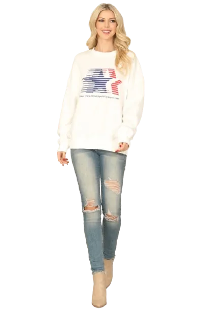 Off White Star Stripe Print Sweatshirt - Pack of 6