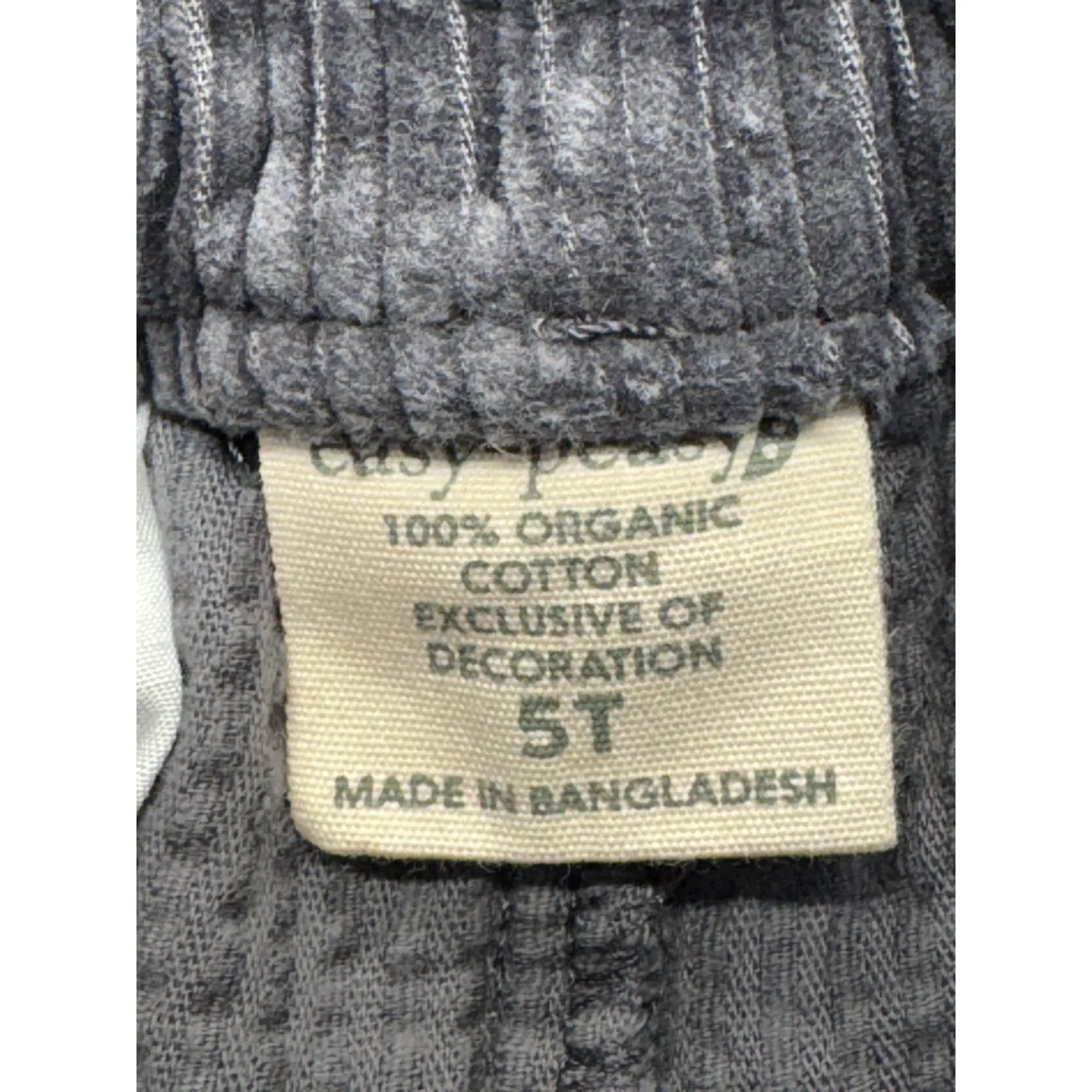 Organic Gray Corduroy Kids Pants #7446