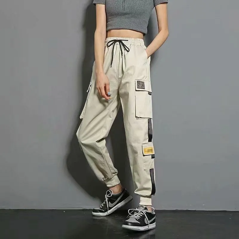 Oversized Cargo Pants Men And Women Ankle Banded Slacks High Waist Loose And Slimming