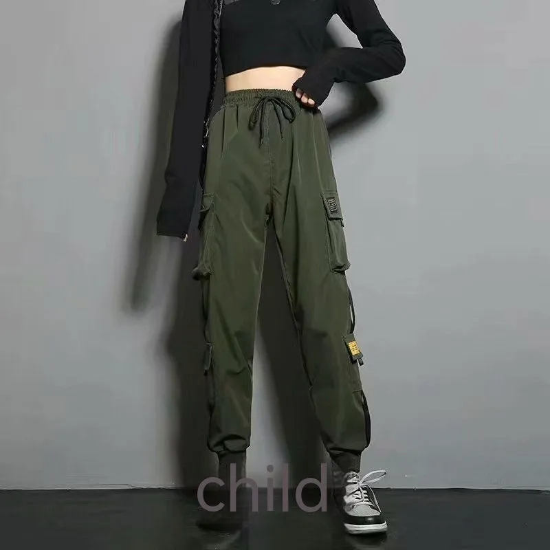 Oversized Cargo Pants Men And Women Ankle Banded Slacks High Waist Loose And Slimming