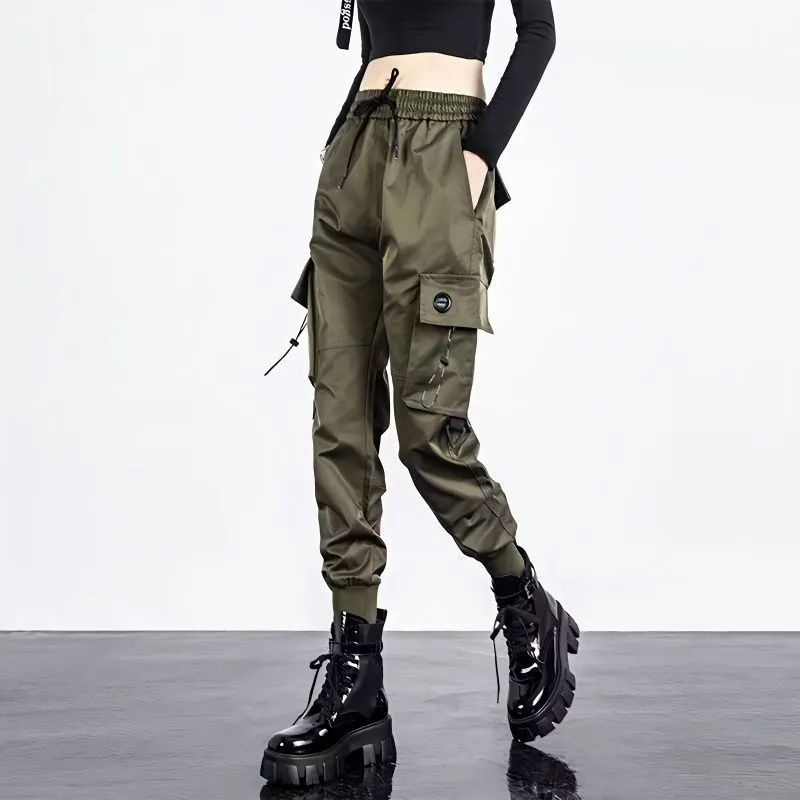 Oversized Cargo Pants Men And Women Ankle Banded Slacks High Waist Loose And Slimming