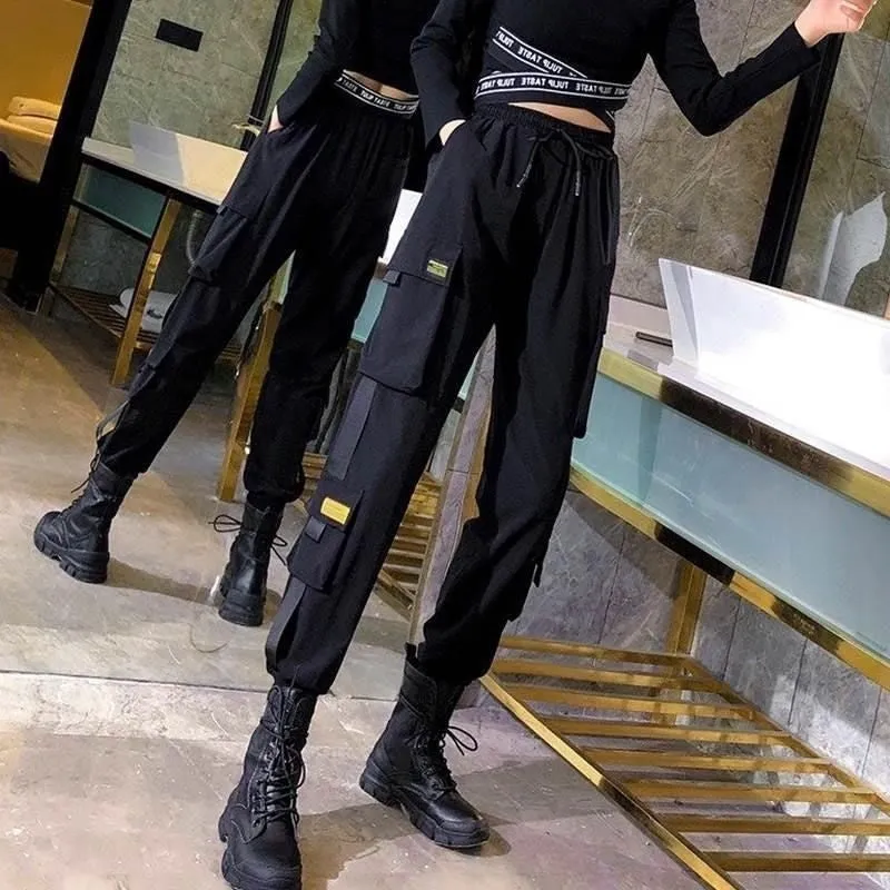 Oversized Cargo Pants Men And Women Ankle Banded Slacks High Waist Loose And Slimming