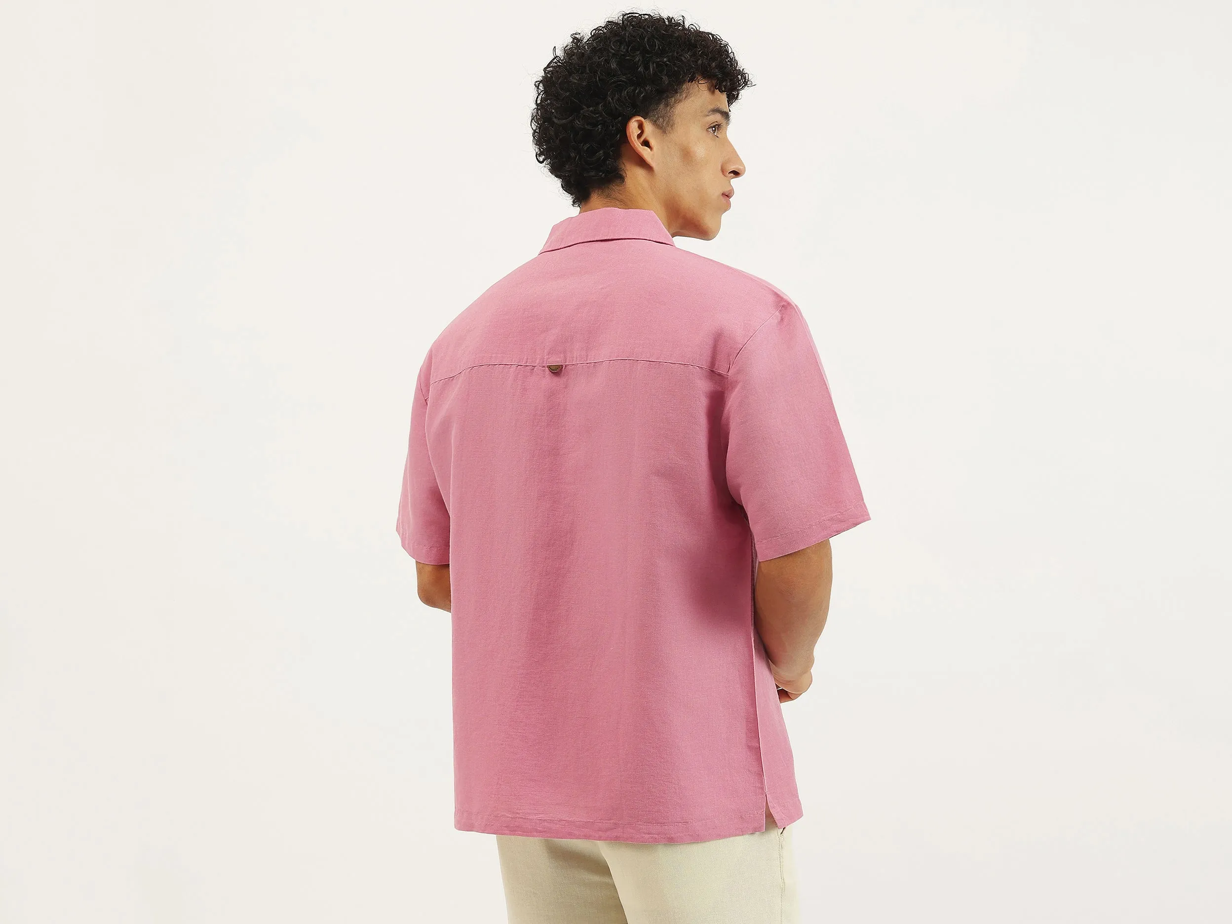 Oversized Fit Resort Collar Solid Shirt