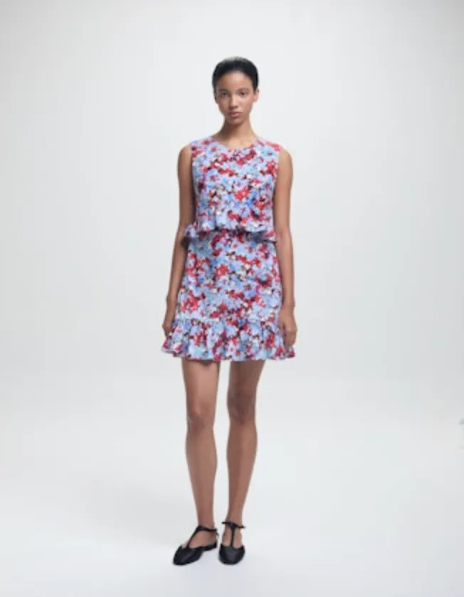 Paige Dress - Blue Garden Poplin