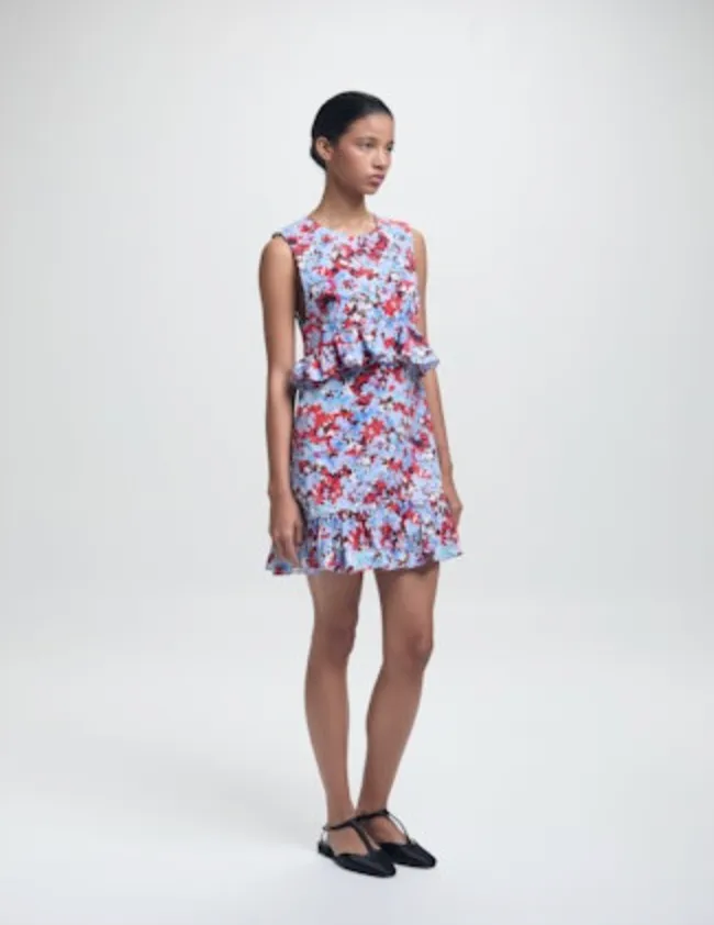 Paige Dress - Blue Garden Poplin