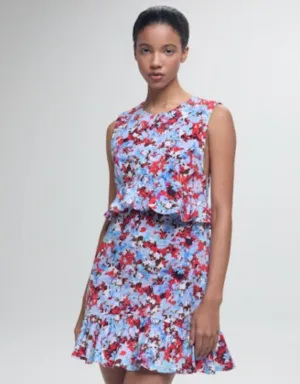 Paige Dress - Blue Garden Poplin