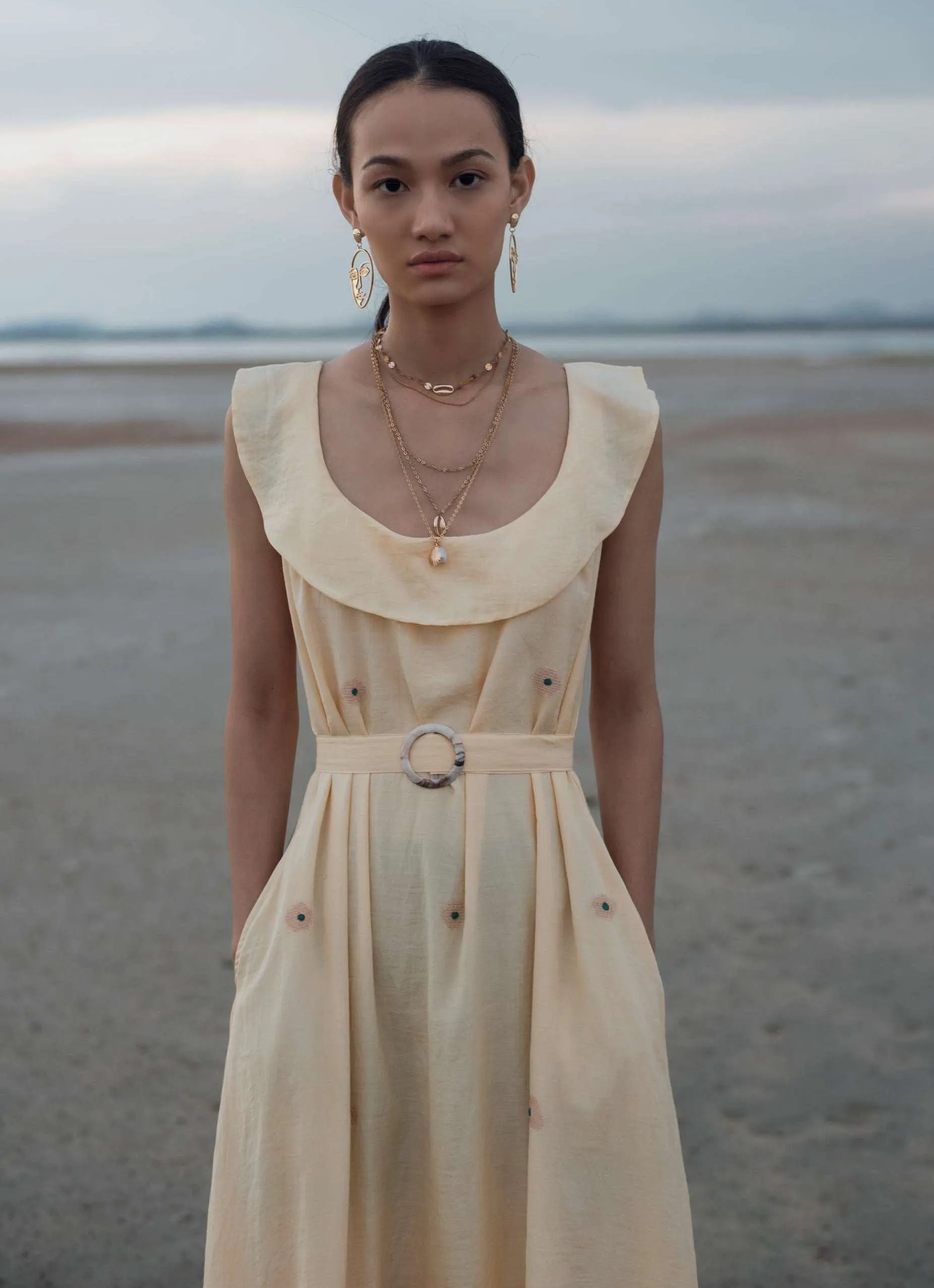 Pale Yellow Daffodil Shift Dress