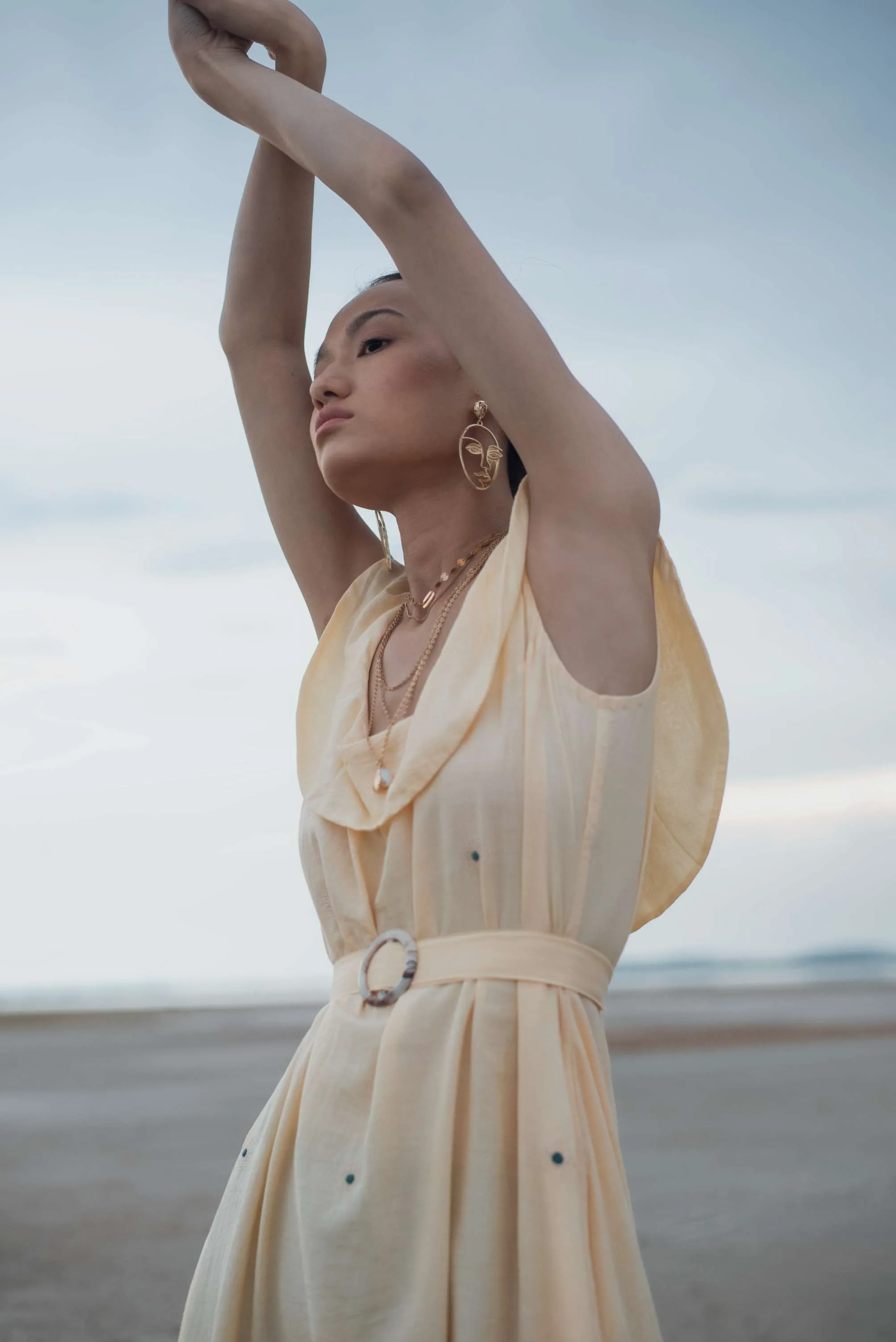 Pale Yellow Daffodil Shift Dress