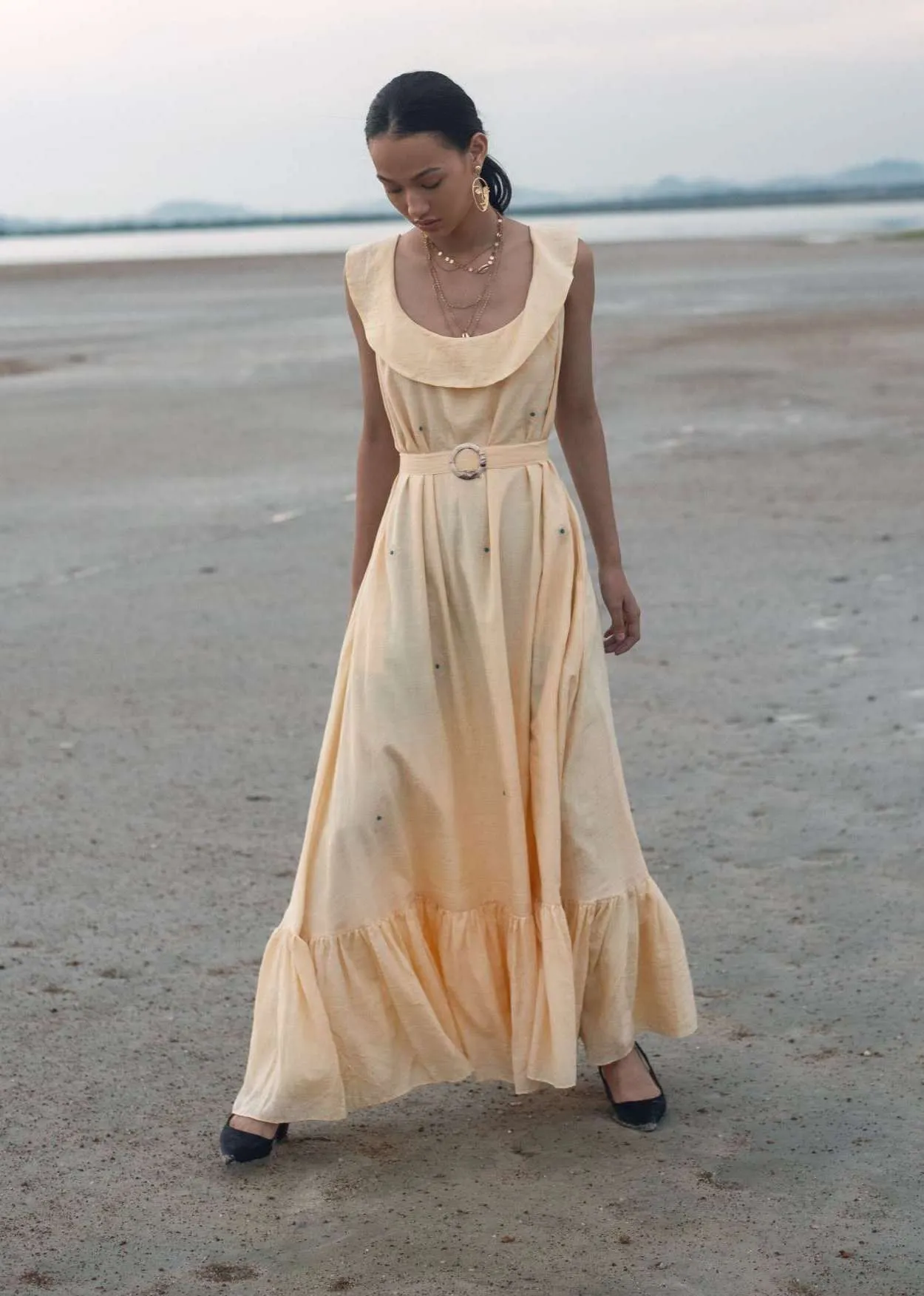 Pale Yellow Daffodil Shift Dress