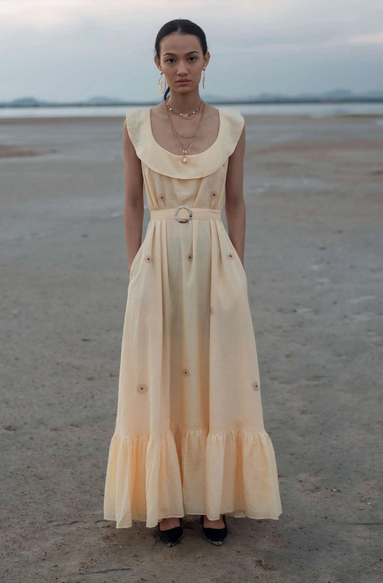 Pale Yellow Daffodil Shift Dress