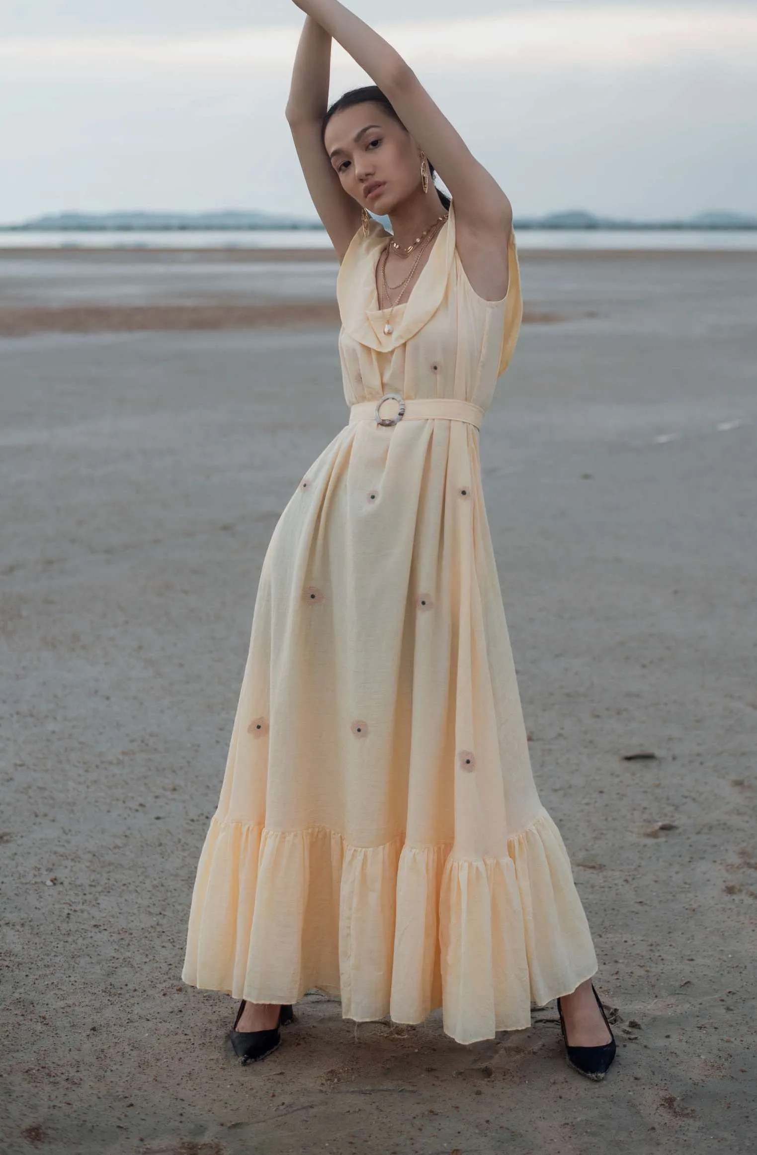 Pale Yellow Daffodil Shift Dress