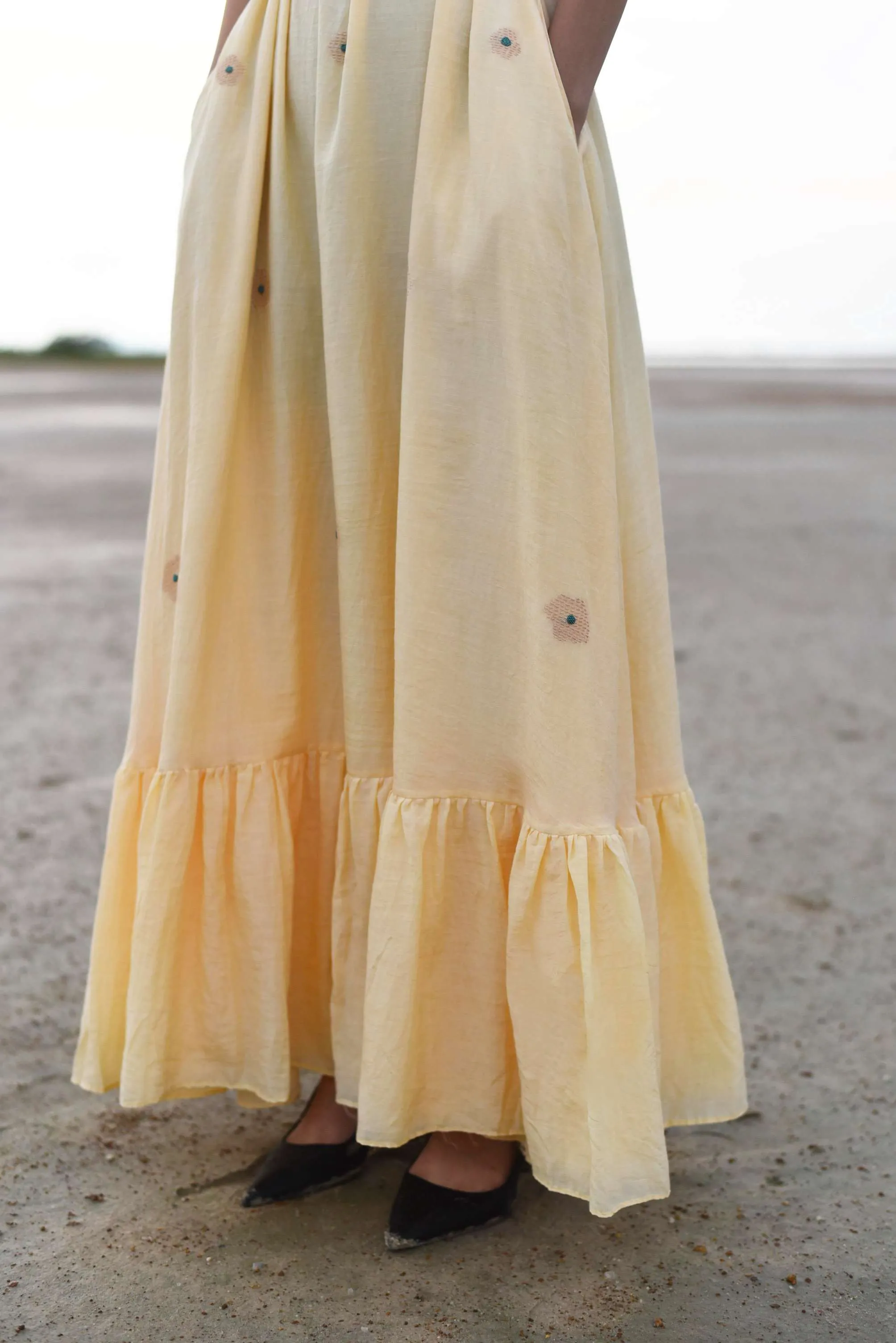 Pale Yellow Daffodil Shift Dress