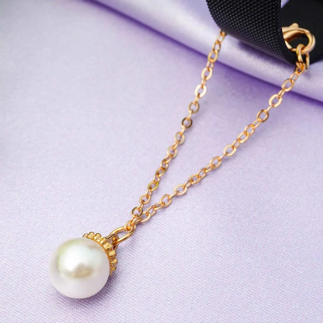 Pearl Drop Gold Chain Watch Charm