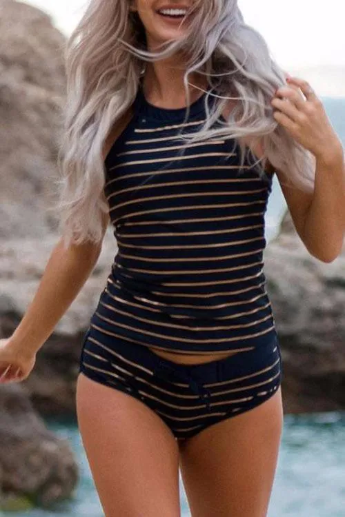Pelia® | Striped Tankini Set