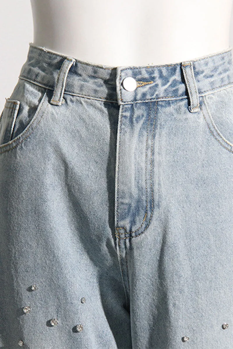 PH0194 Rhinestones Denim Jeans