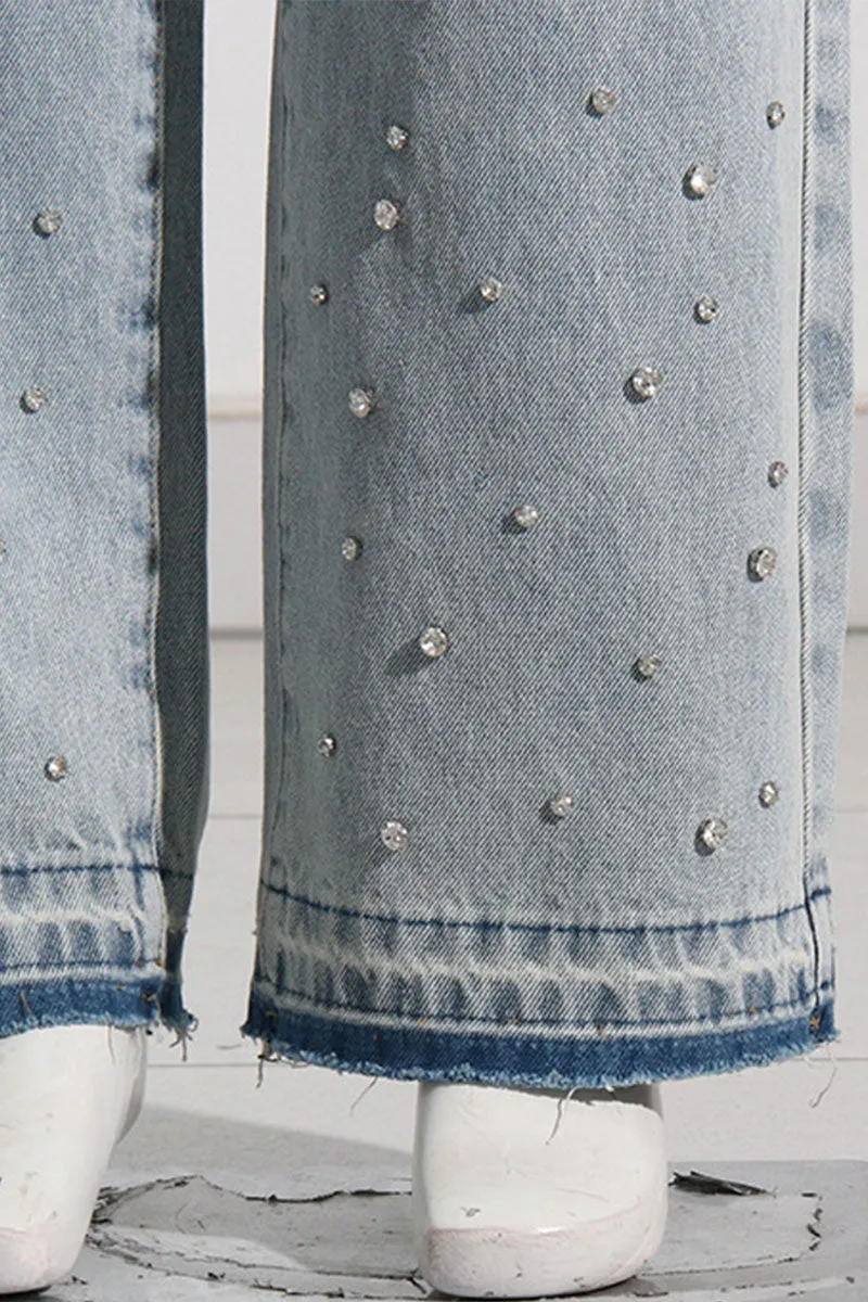 PH0194 Rhinestones Denim Jeans