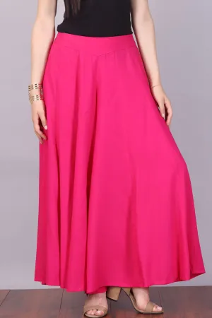 Pink Full Flared Palazzo