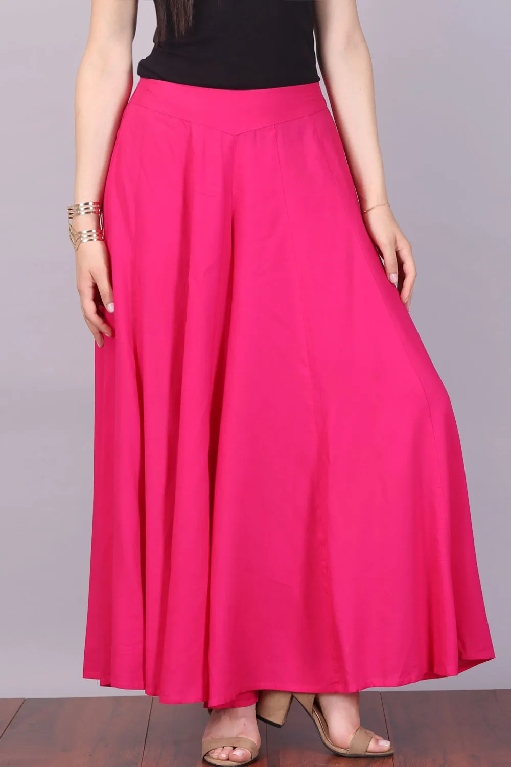 Pink Full Flared Palazzo