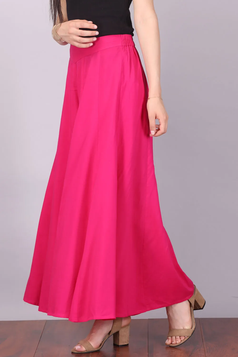 Pink Full Flared Palazzo