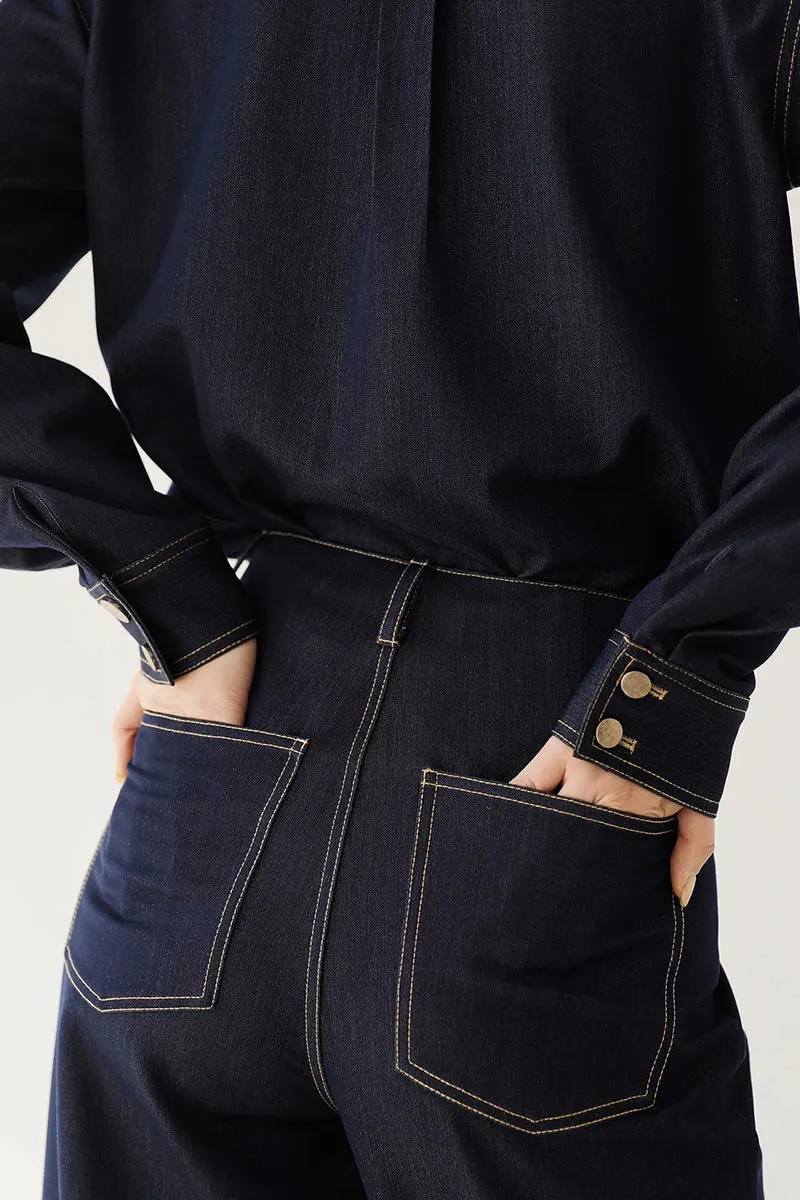 PK0479 Wide Leg Denim Pants