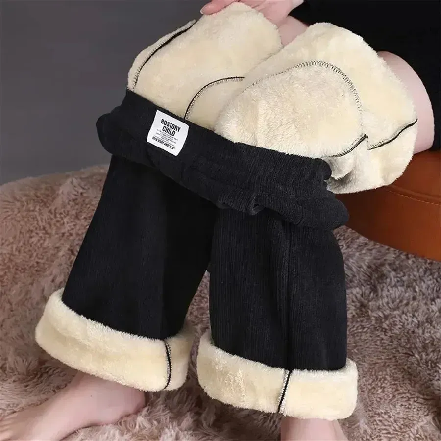 Plush Corduroy Harem Pants for Cozy Autumn Style