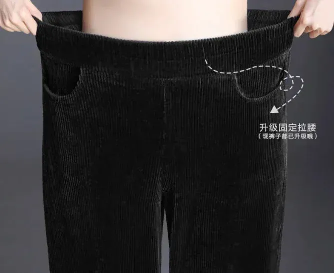 Plush Corduroy Harem Pants for Cozy Autumn Style