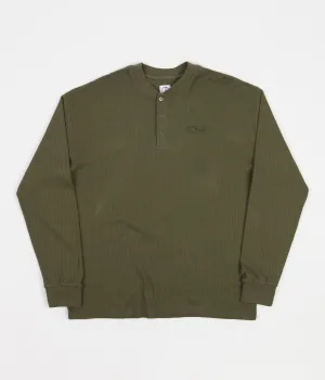 Polar Rib Henley Long Sleeve T-Shirt - Uniform Green