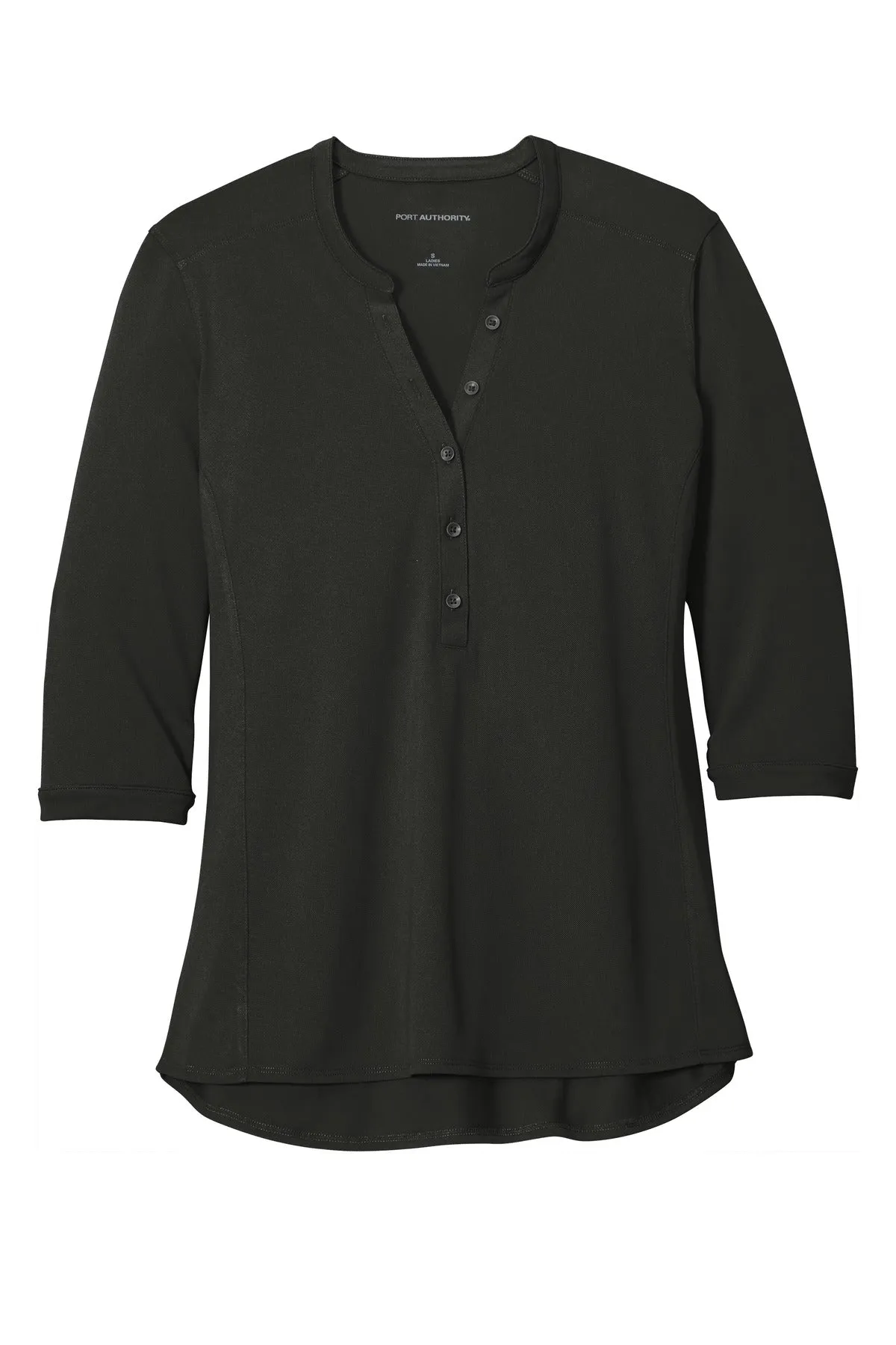 Port Authority   Women's UV Choice Pique Henley LK750 Black