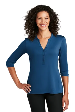 Port Authority   Women's UV Choice Pique Henley LK750 True Blue