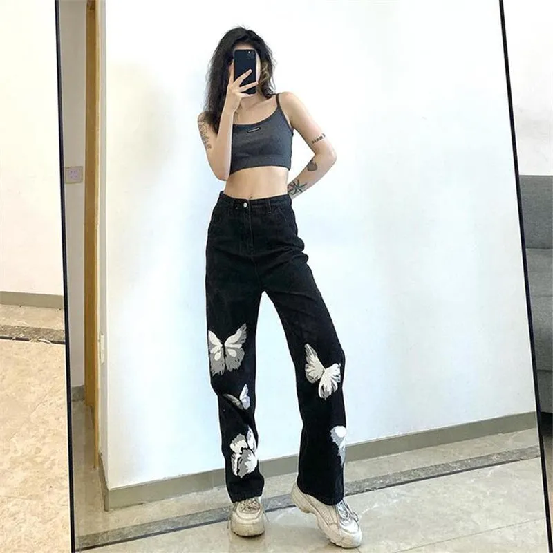 "BLACK BUTTERFLY PRINT" JEANS UB2360