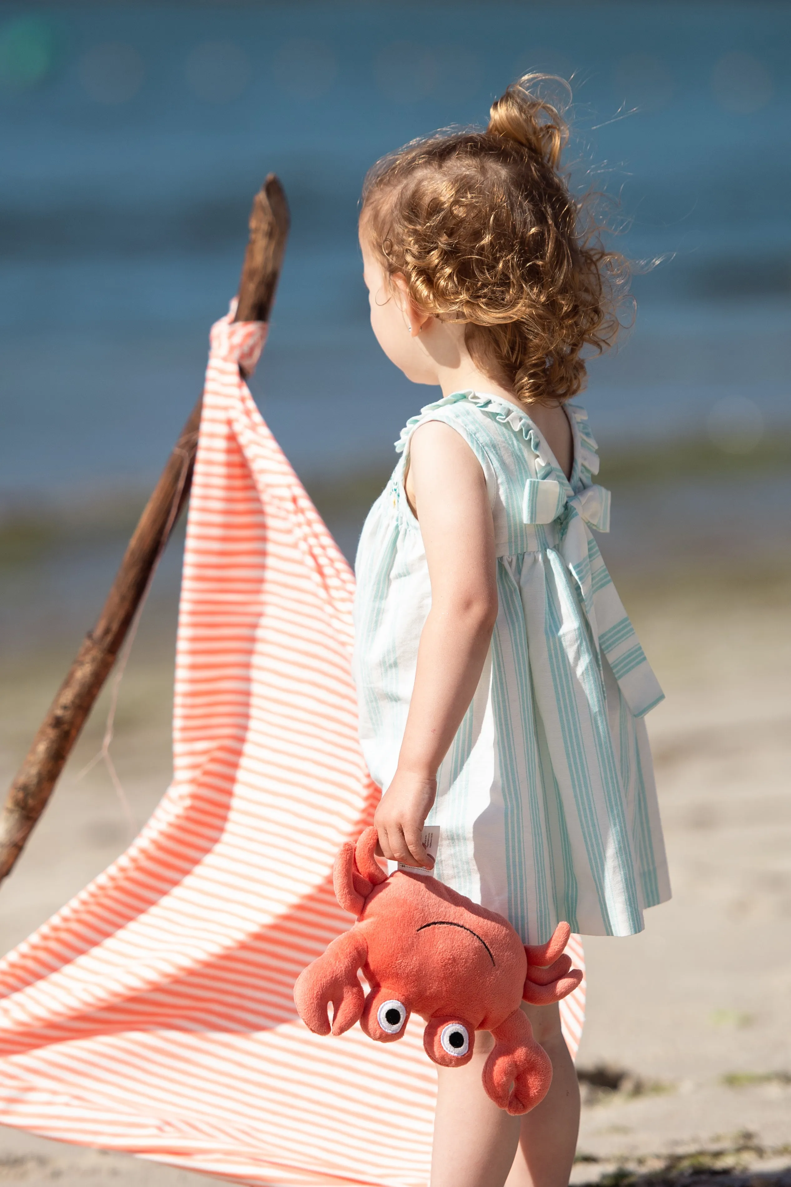 "Matilda" Turquoise Striped Smocked Dress