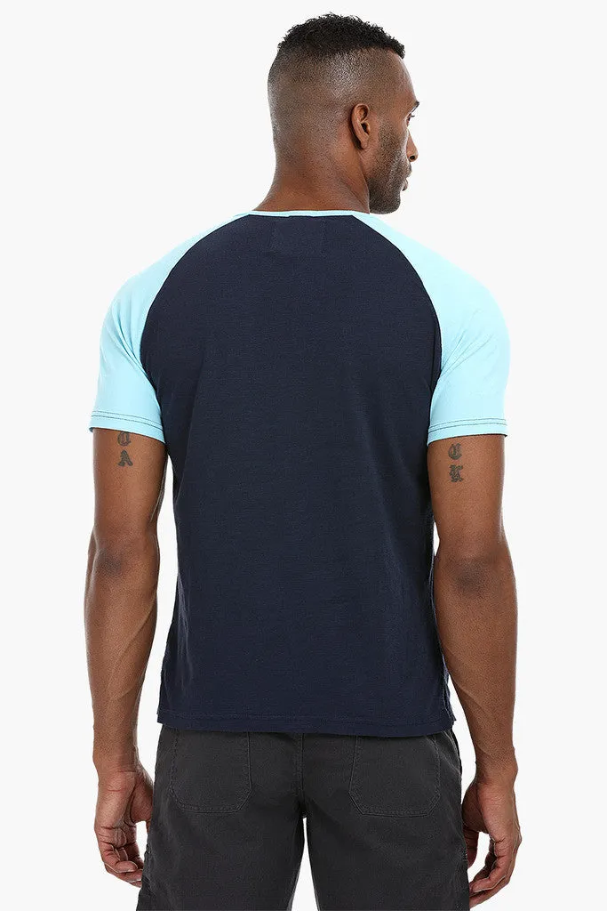 Raglan Henley Cotton T-Shirt