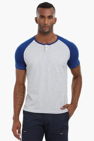 Raglan Henley Cotton T-Shirt