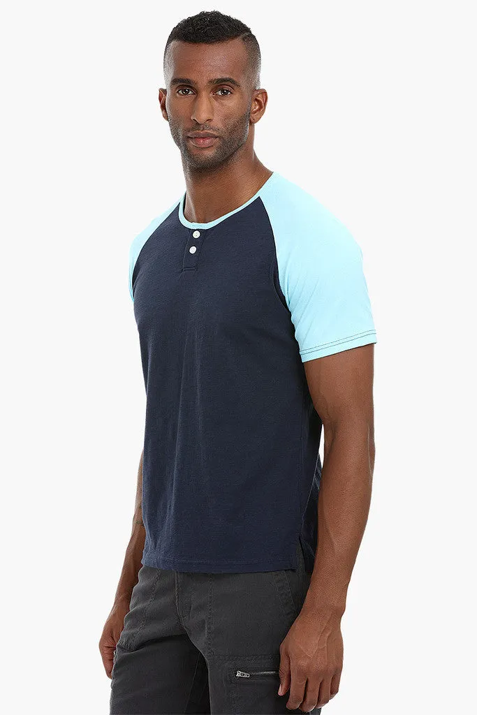 Raglan Henley Cotton T-Shirt