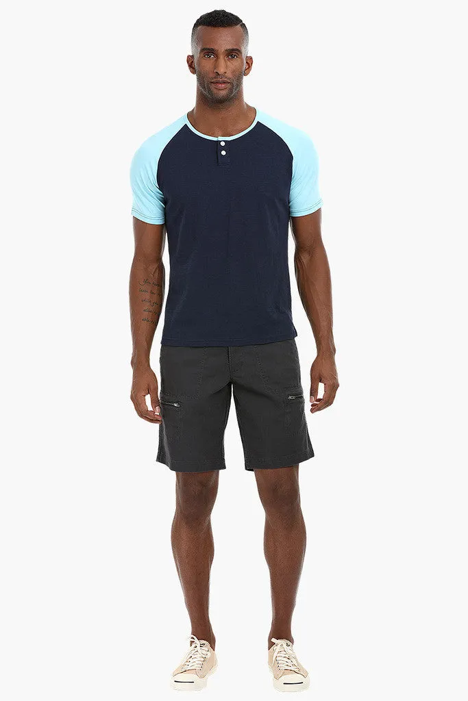 Raglan Henley Cotton T-Shirt