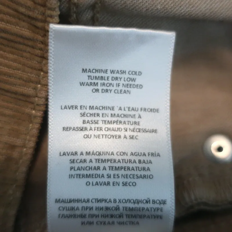 RE/DONE 70s Loose Flare Corduroy Pants Washed Khaki Size 25