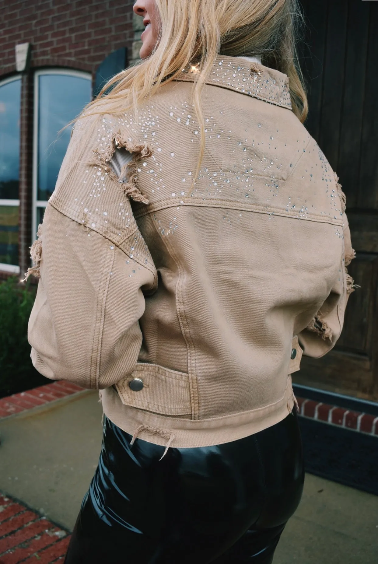 Reese Khaki Rhinestone Jacket