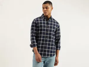 Regular Fit Spread Collar Checkered Shirts