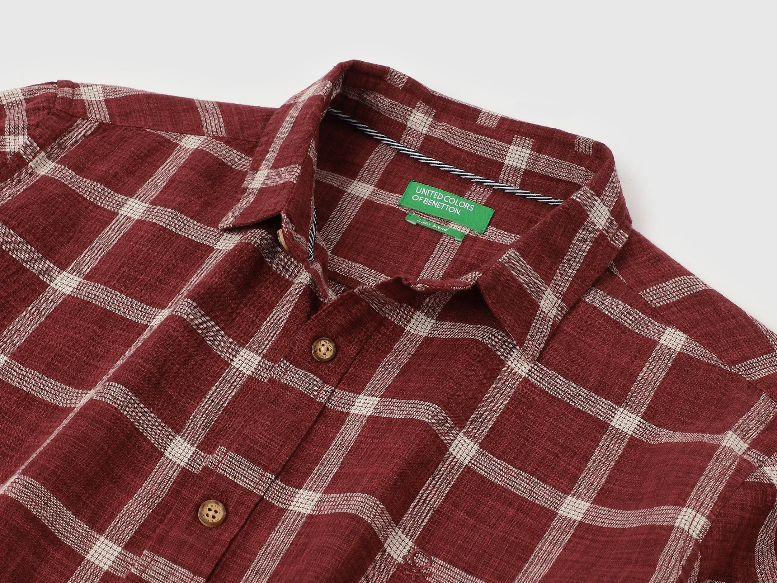 Regular Fit Spread Collar Checkered Shirts