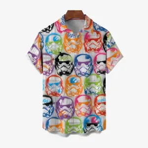 Retro Color Sci-Fi Space Warrior Short Sleeve Shirt 2411001722