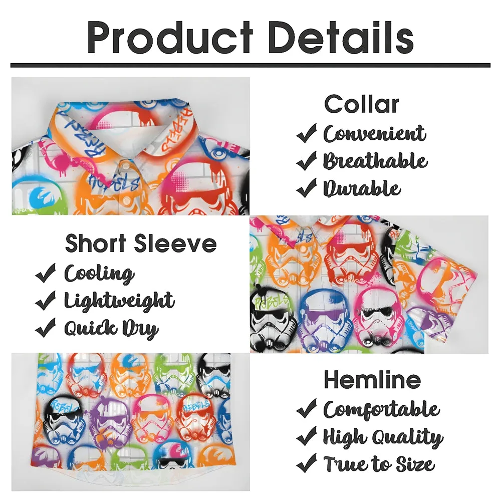 Retro Color Sci-Fi Space Warrior Short Sleeve Shirt 2411001722