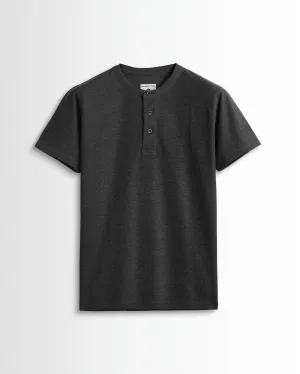 Rich in Cotton Henley Pocket T shirts (Dark Grey)