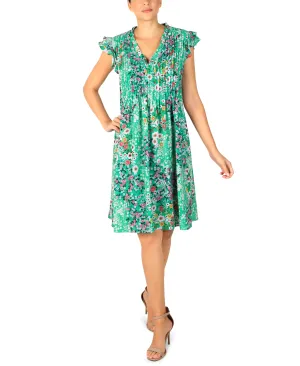 Ruffle Sleeve Shift Dress