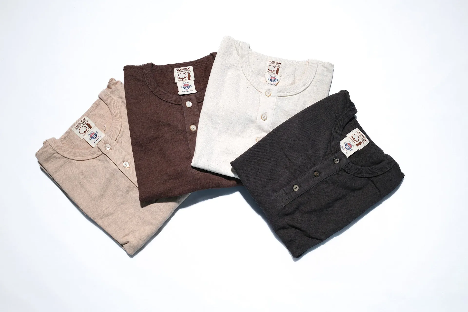Samurai 12oz "Nippon Cotton" Heavyweight Henley Tee (Natural)