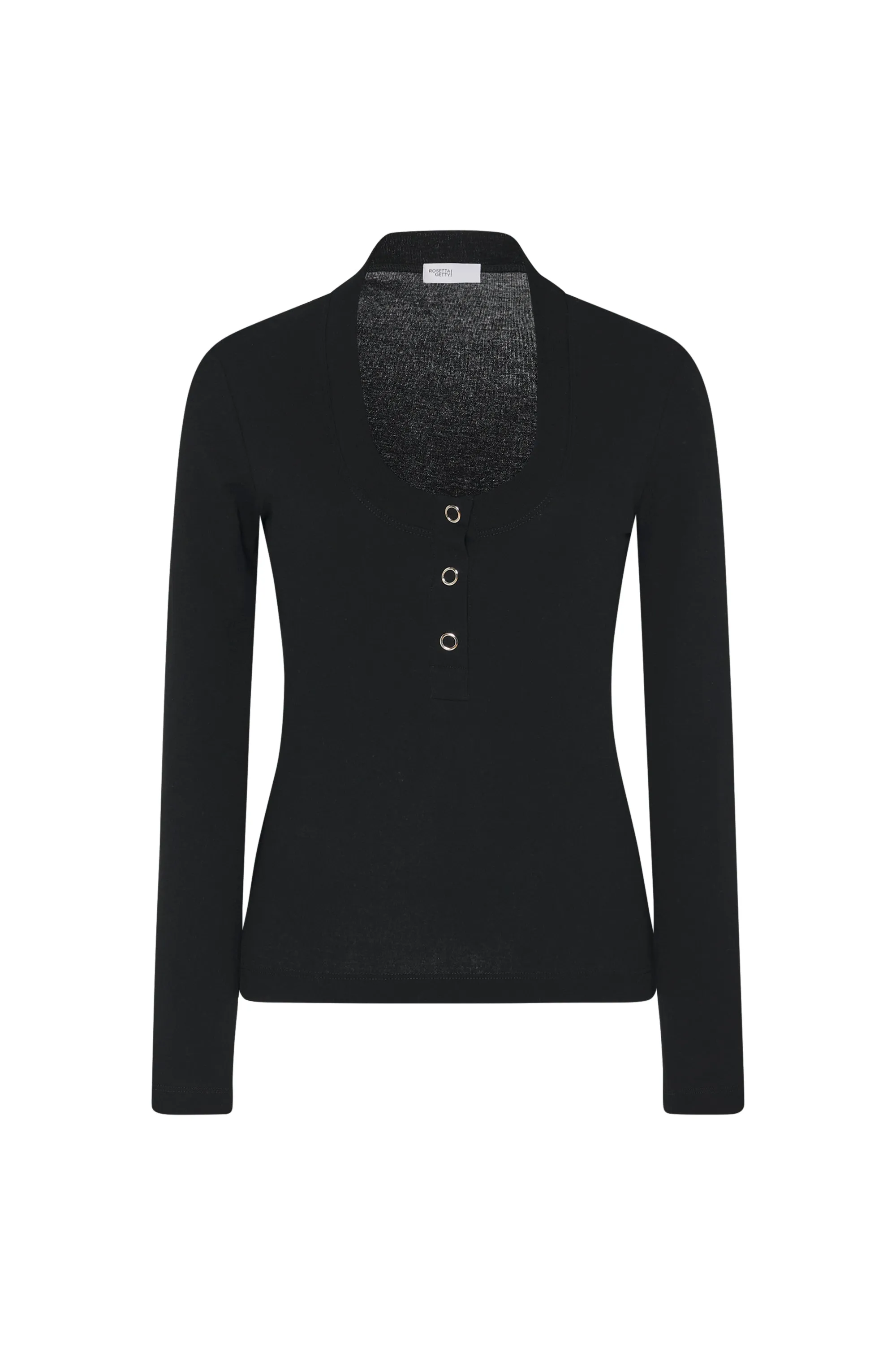 SCOOP NECK HENLEY TOP